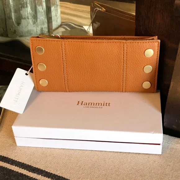 Hammitt Tan Leather Wallet with Gold Studs - Picture 2 of 12